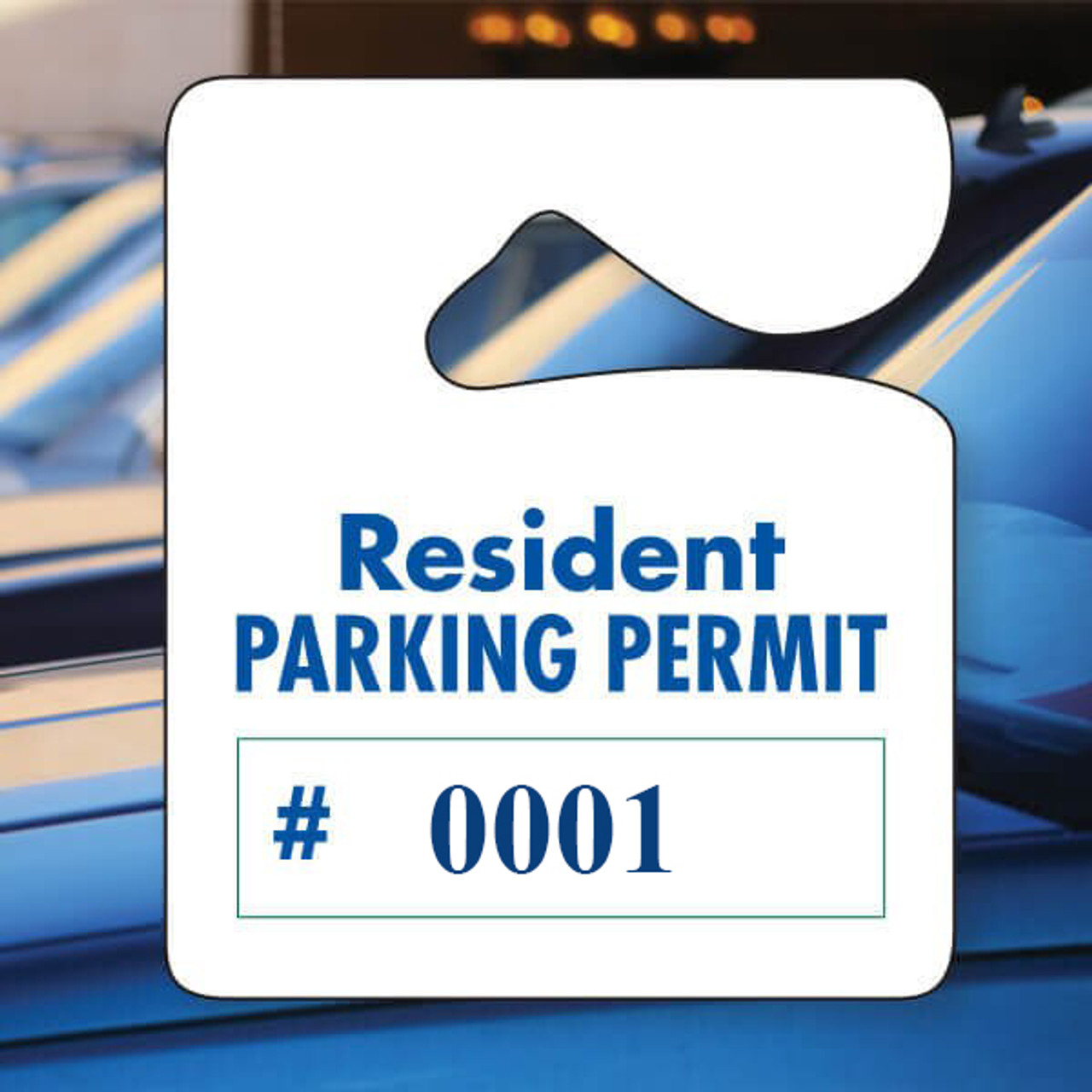 Blue Resident Parking Permit Numbered