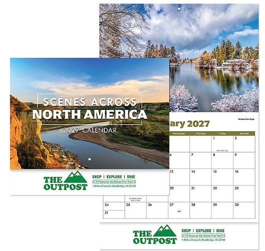 Scenes Across America Stapled Wall Calendar