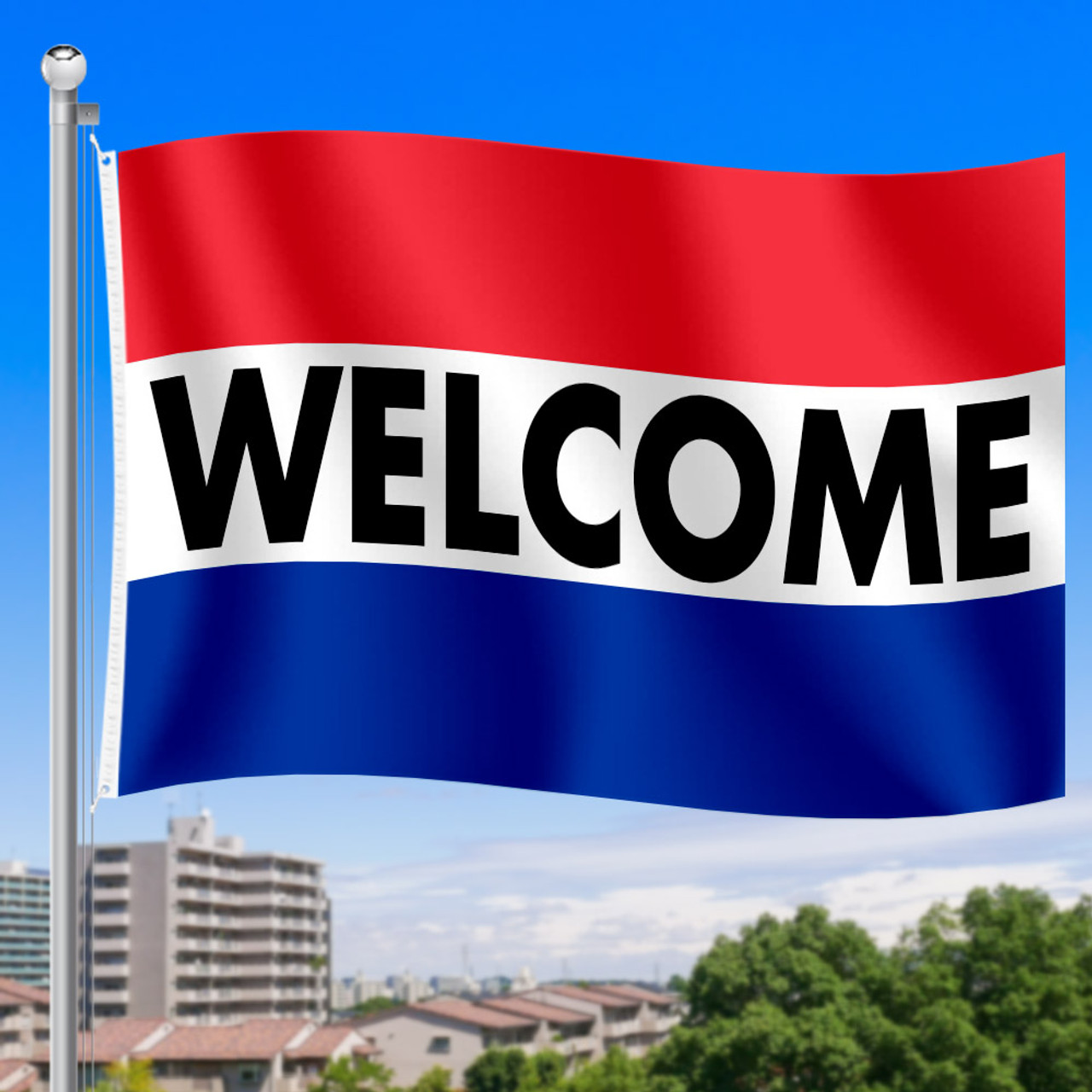 Patriotic Welcome - 3x5 Horizontal Flag