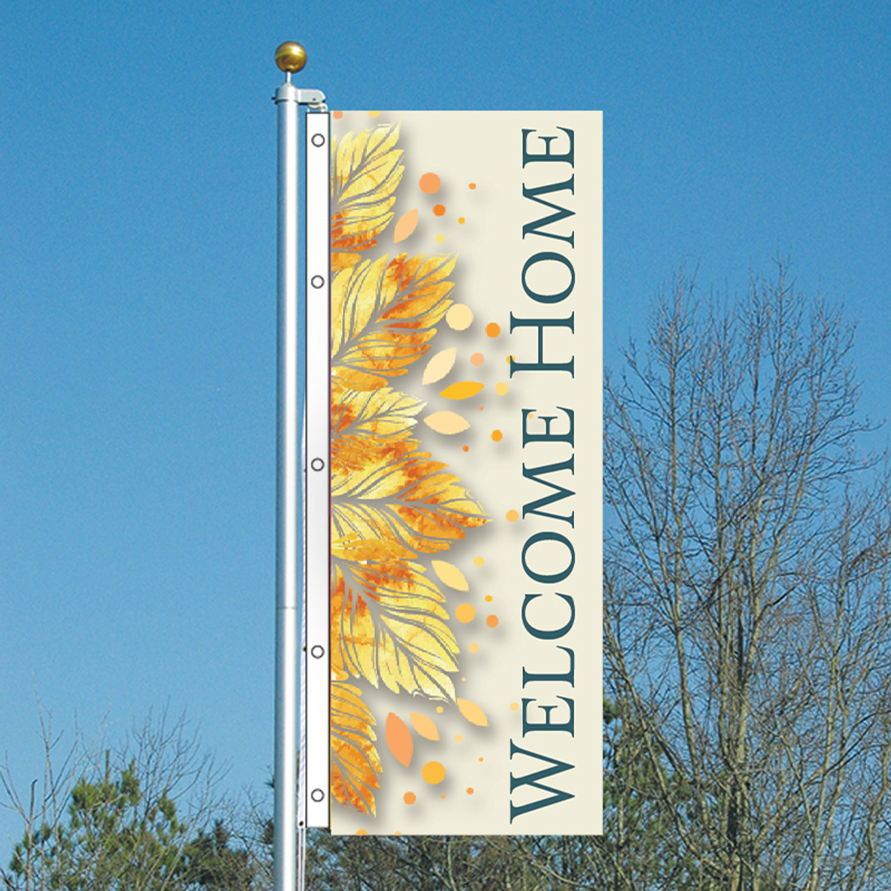 Autumn Gold - 3x8 Vertical Outdoor Marketing Flag