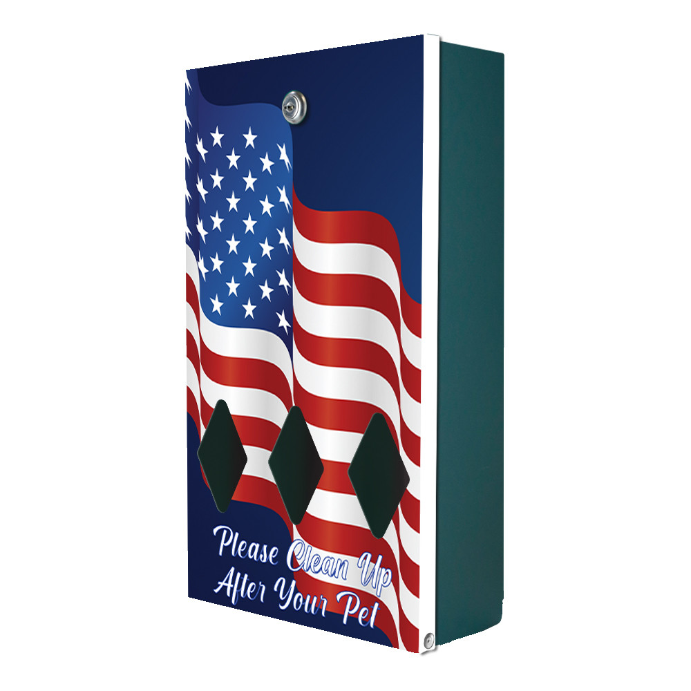 "Patriotic Flag" DISPENSE-Art™  Designer Dog Waste Station