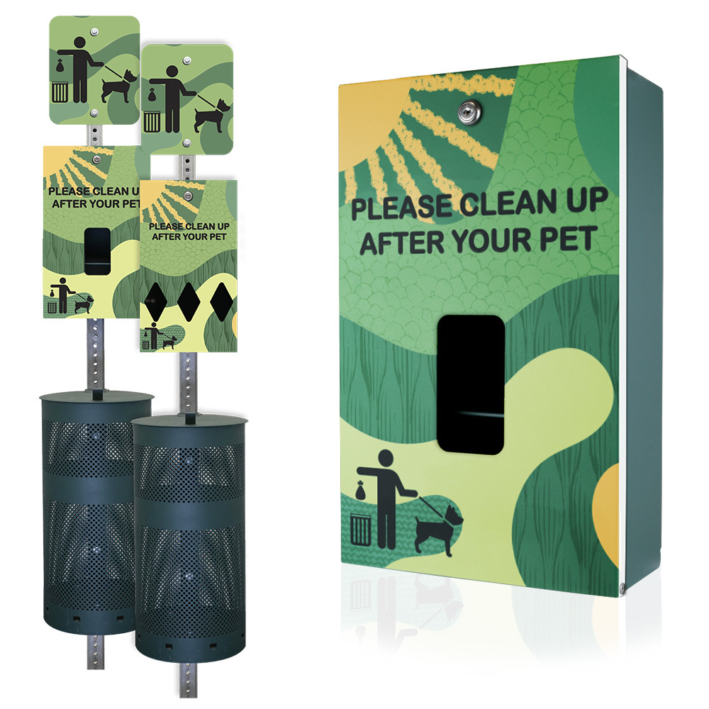 "Green Land Abstract" DISPENSE-Art™  Designer Dog Waste Station