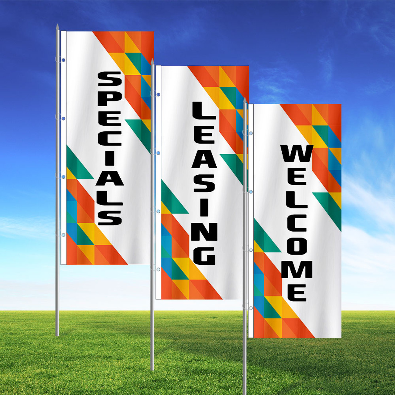 Sun Catcher - 3x8 Vertical Outdoor Marketing Flag