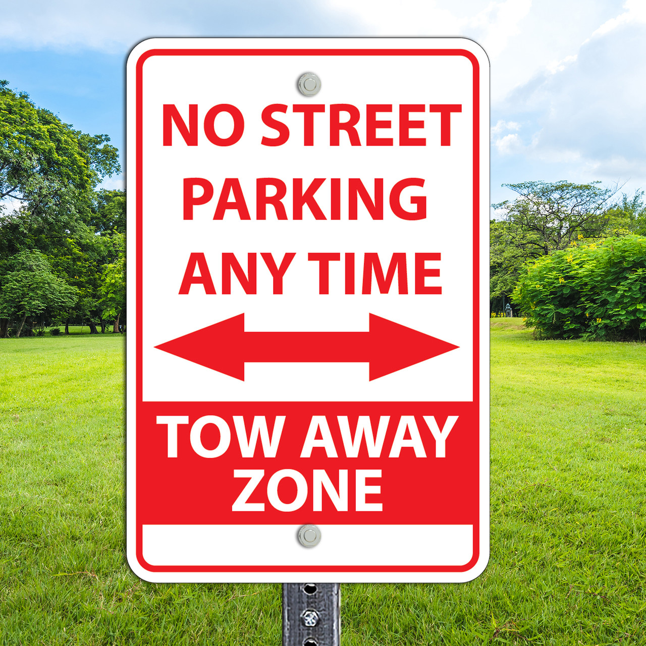 No Street Parking: 12" x 18" Heavy Duty Aluminum Sign