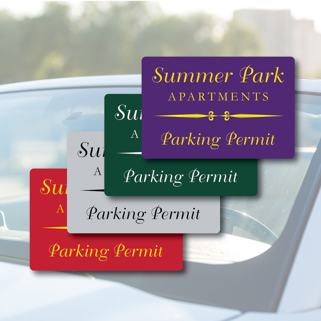 Custom 2color Adhesive Parking Permit SHIPS FREE!