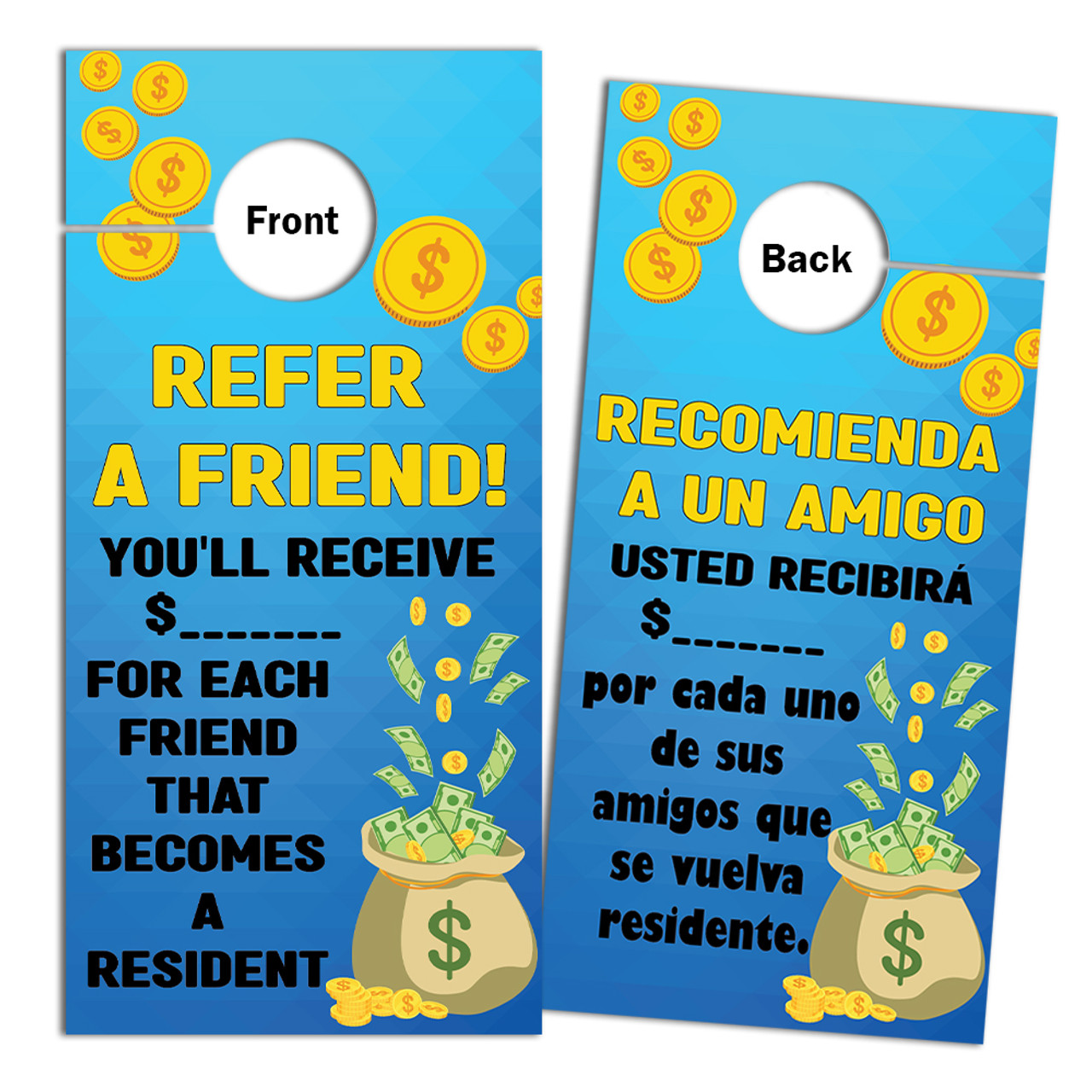 Bilingual Refer A Friend Door Hanger