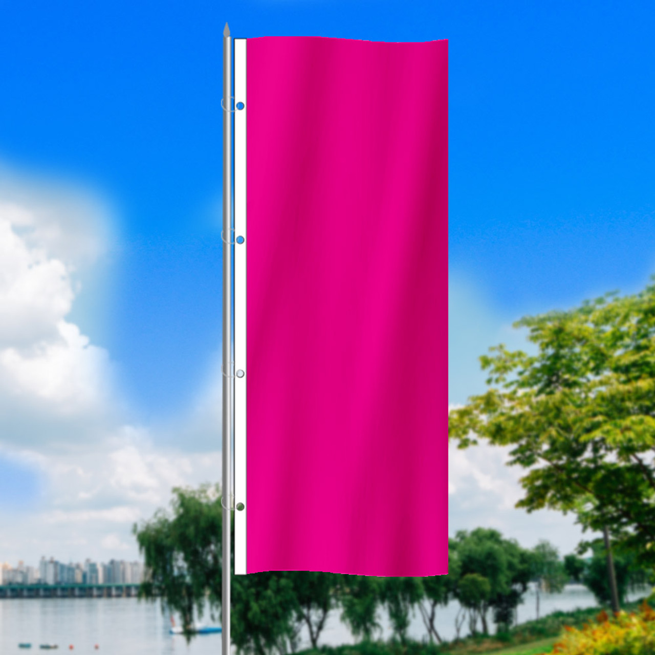 Hot Pink - 3x8 Vertical Outdoor Marketing Flag