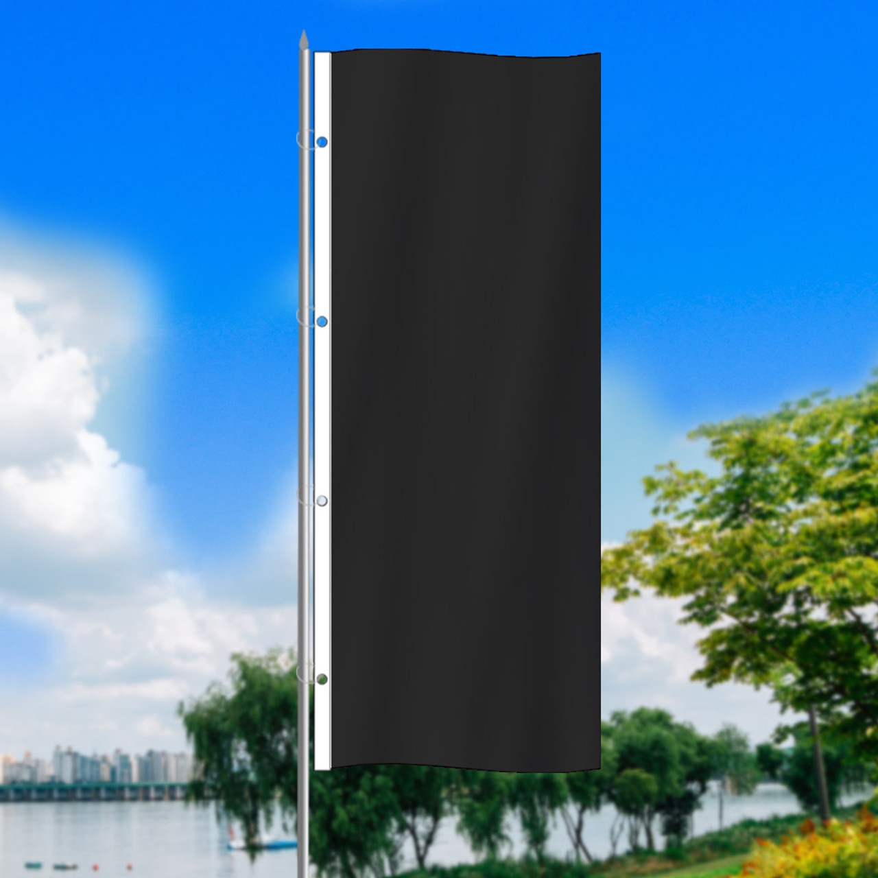 Black - 3x8 Vertical Outdoor Marketing Flag