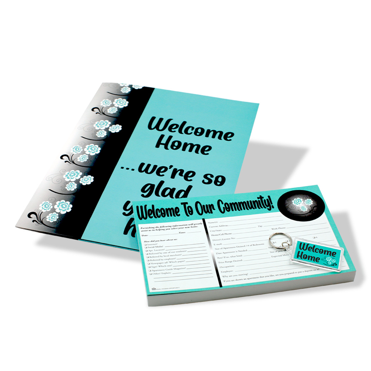 Teal Flowers - Wecome Leasing Marketing Kits