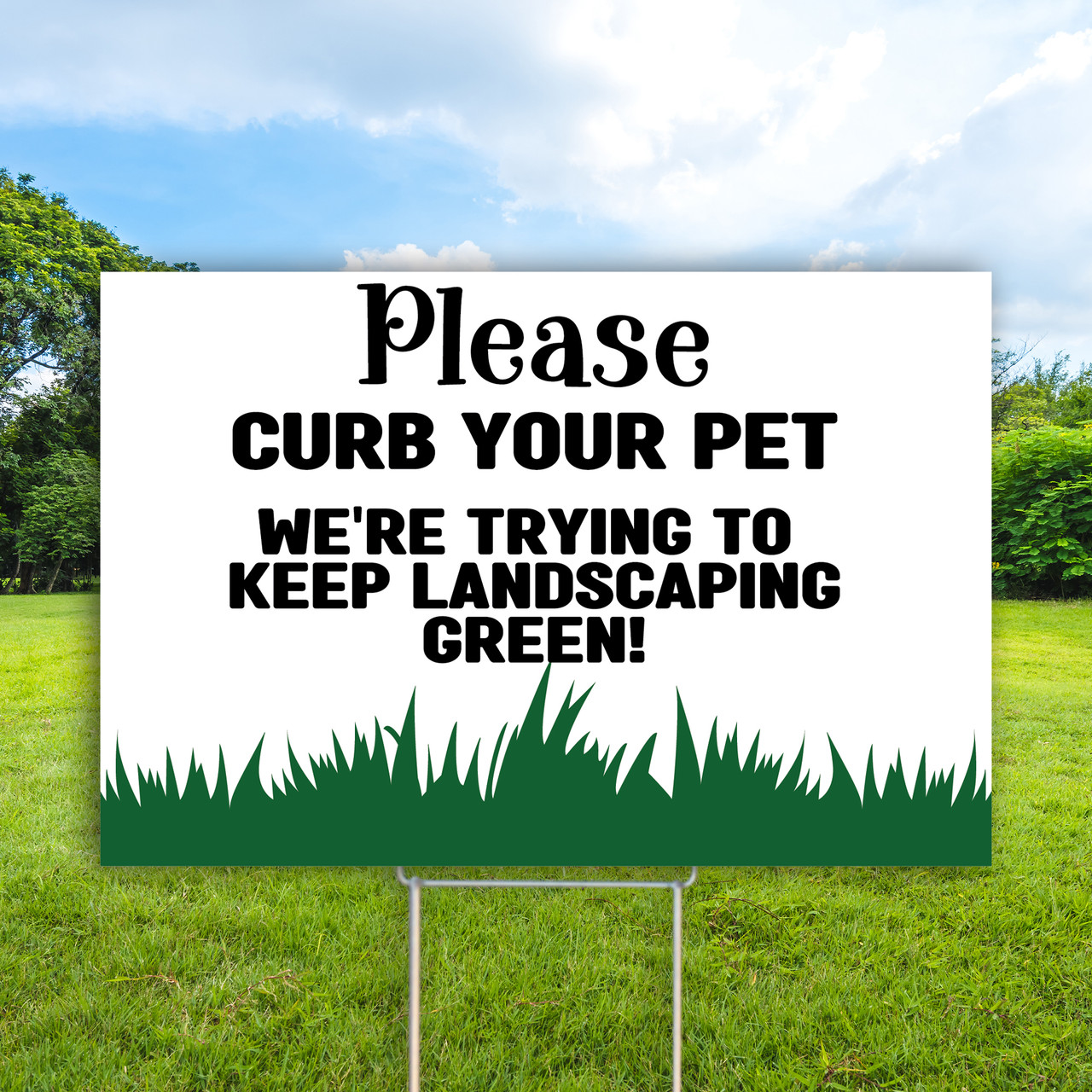 Curb Pet Landscaping: 12"x18" Lawn Sign