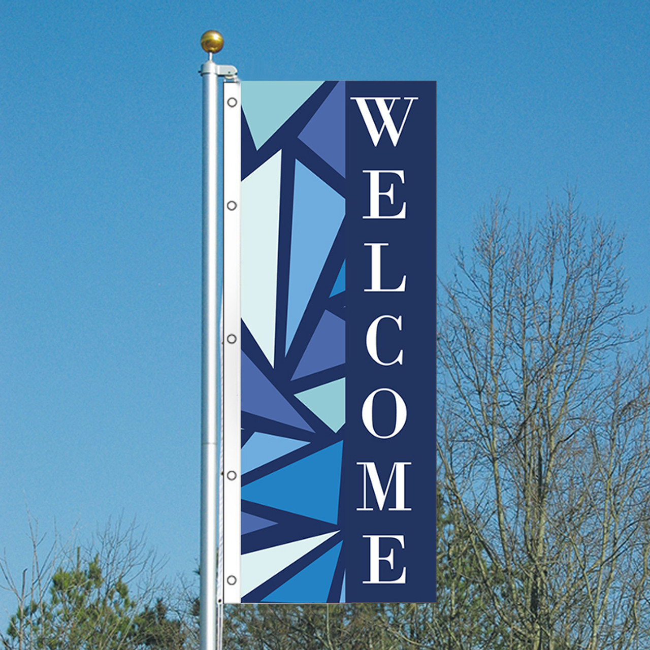 Blue Ice - 3x8 Vertical Outdoor Marketing Flag