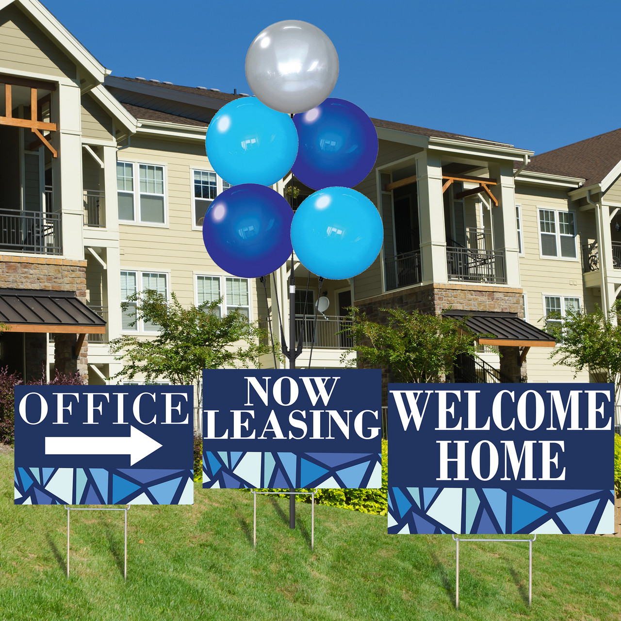 Blue Ice - Balloon Cluster and Yard Sign Marketing Bundle