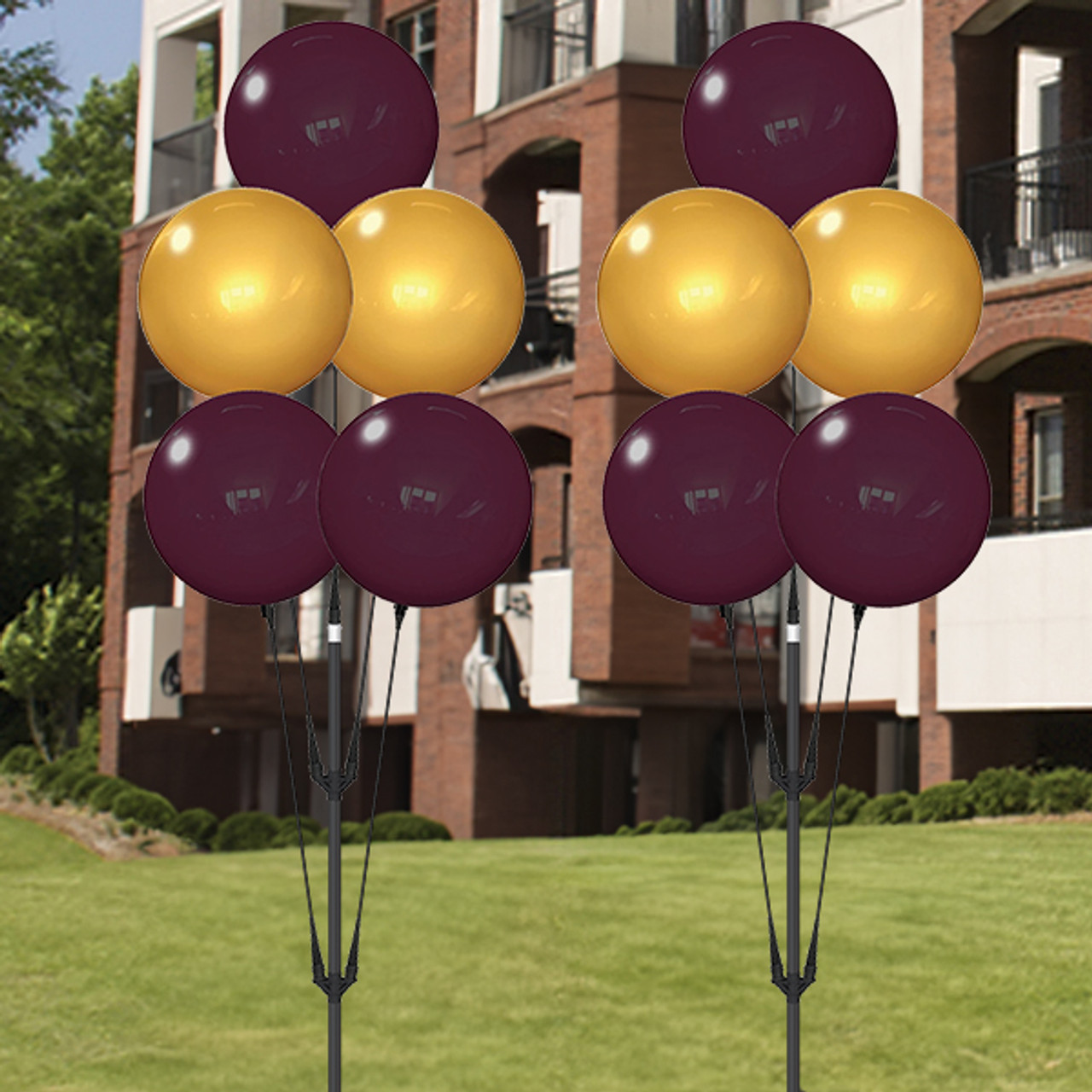Burgundy Gold Flourish - Reusable Vinyl Balloon Cluster and Yard Sign Marketing Bundle
