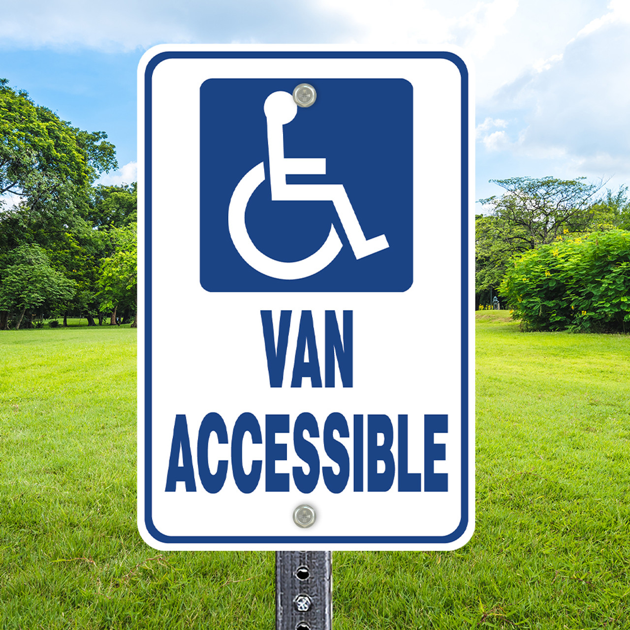 Handicap Van Accessible: 12" x 18" Heavy Duty Aluminum Sign