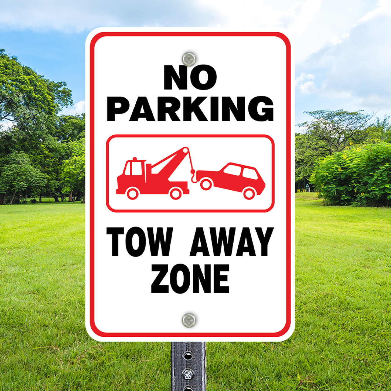 USA TOW AWAY ZONE看板 Amazon.com: Large No Parking - Tow Away Zone Sign, 18