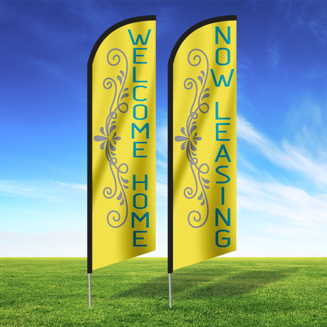Hello Yellow - Double Sided Feather Flag Kit