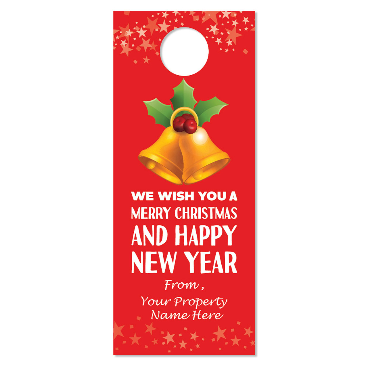 Custom Door Hanger: Red Christmas New Year