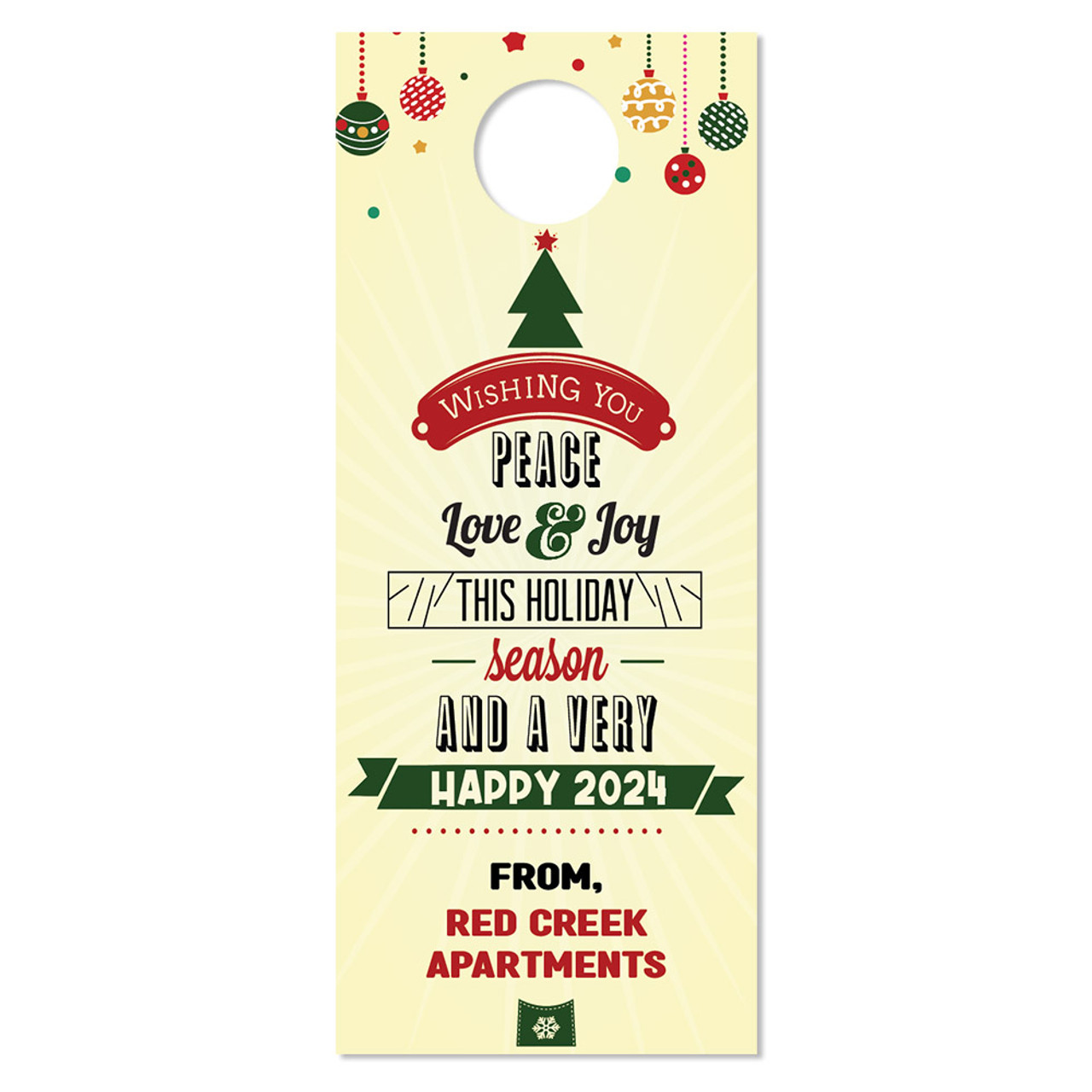 Custom Door Hanger:  Vintage Holiday