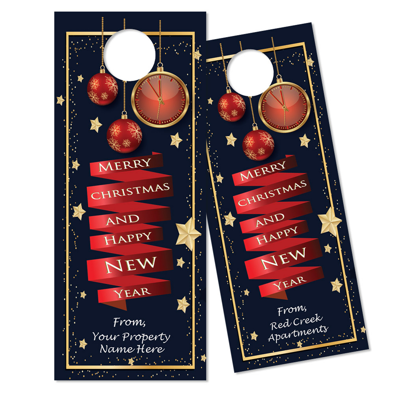 Custom Door Hanger:  Merry Xmas Happy New Year