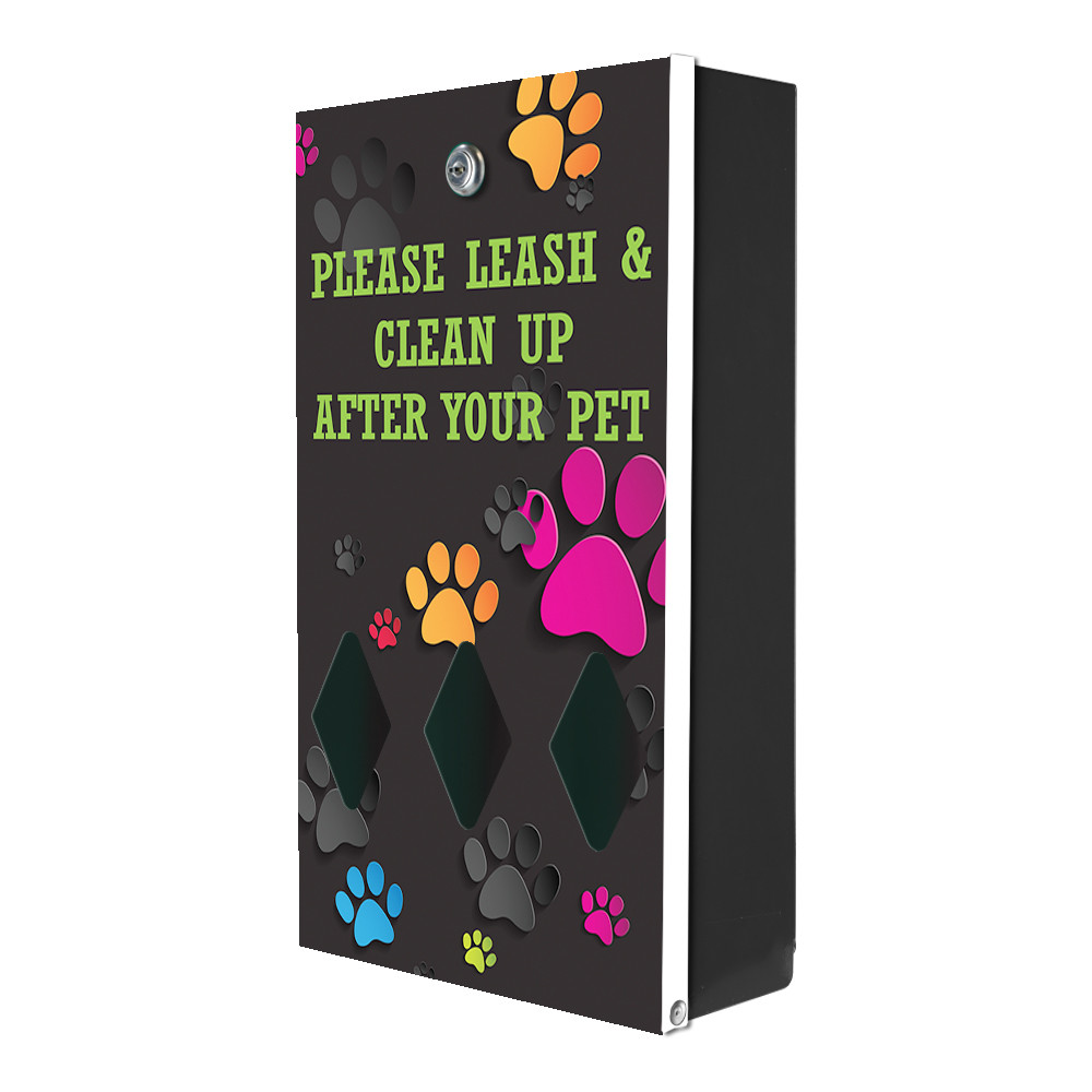 "Colorful Paws" DISPENSE-Art™  Designer Dog Waste Station