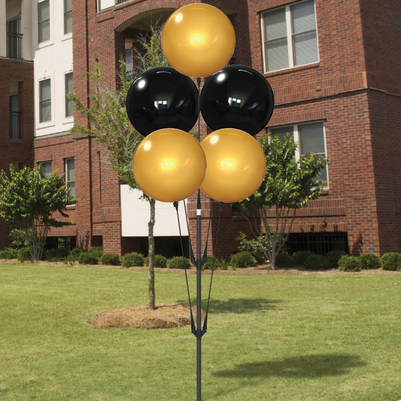 Golden Ribbon Black- Reusable Vinyl Balloon Cluster and Yard Sign Marketing Bundle