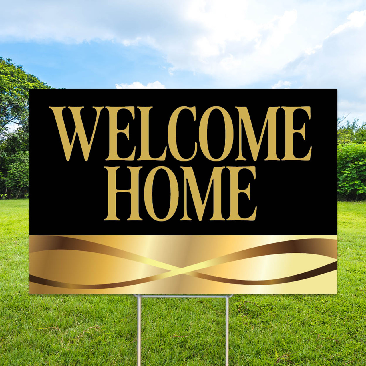 Golden Ribbon Black- Banner and Yard Sign Marketing Bundle