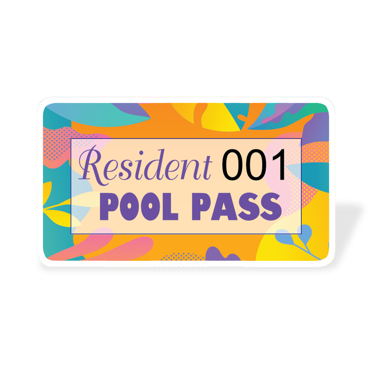 Pool Pass Card w/ Numbering