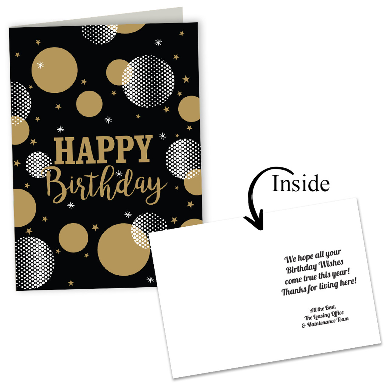 Custom Greeting Cards: Birthday Gold Balls