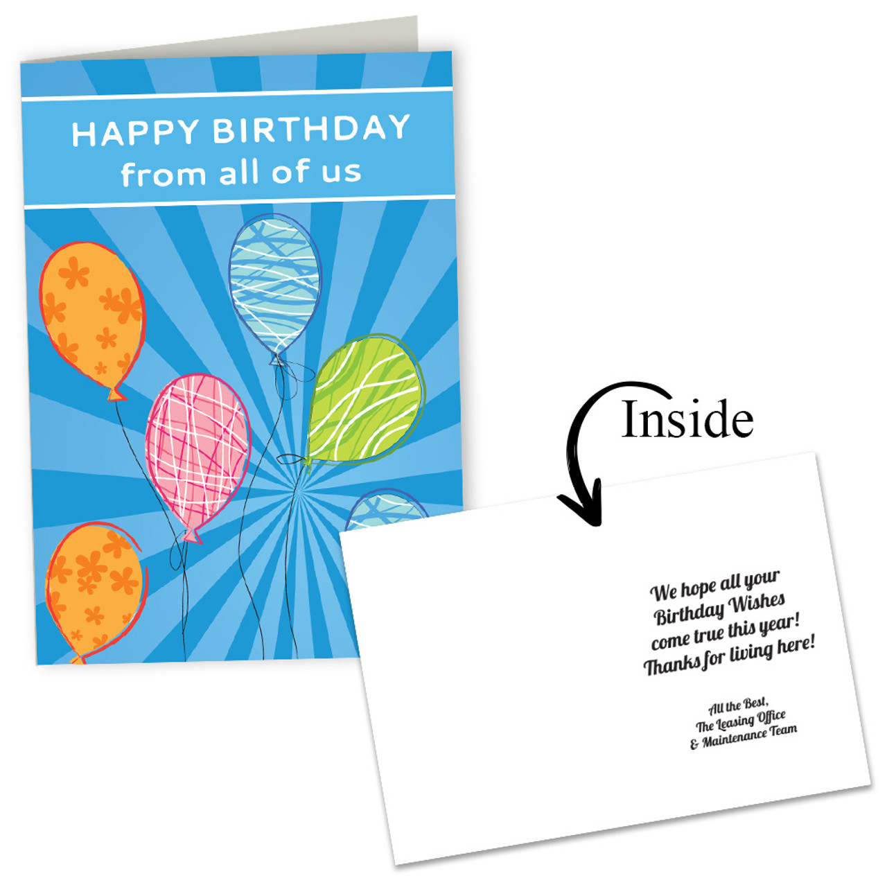 Custom Greeting Cards: Birthday Balloons