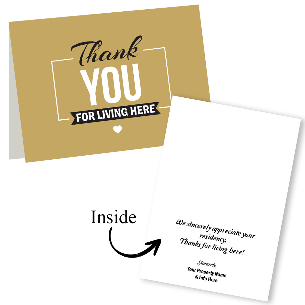 Custom Greeting Cards: Thank You For Living Here