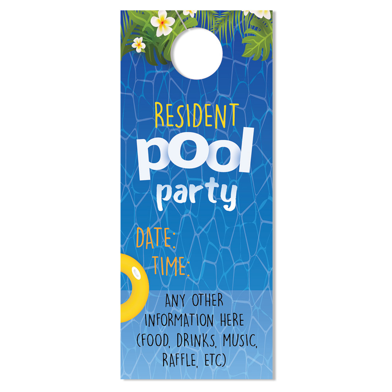 Custom Door Hanger: Pool Party