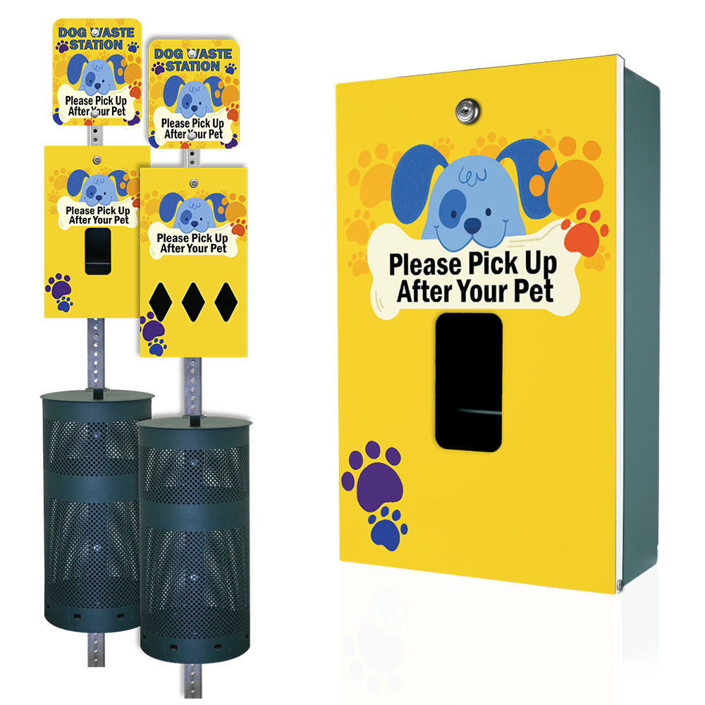 "Cartoon Dogs" DISPENSE-Art™  Designer Dog Waste Station