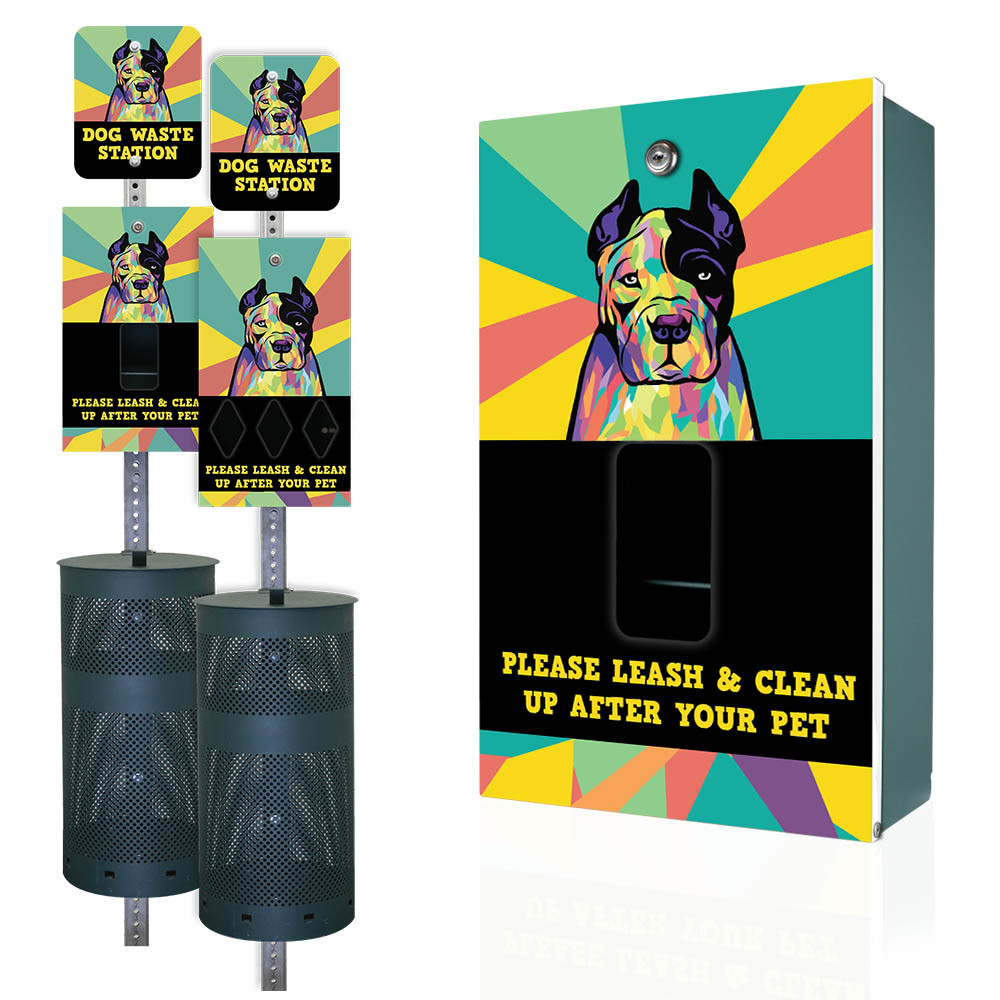 "Pop Art Dogs" DISPENSE-Art™  Designer Dog Waste Station