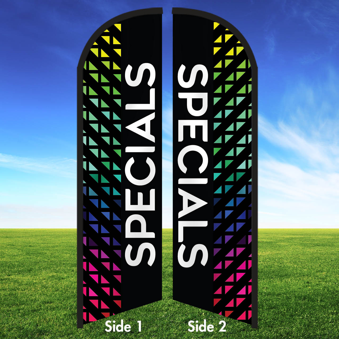 Prismatic Neon Style- Double Sided Feather Flag Kit