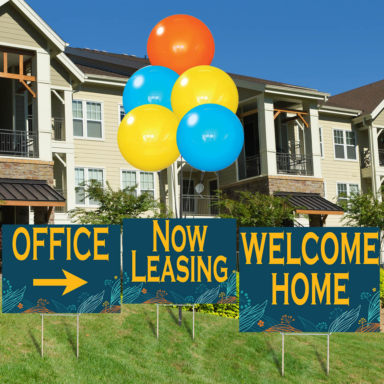 Happy Blossom - Reusable Balloon Cluster and Yard Sign Marketing Bundle