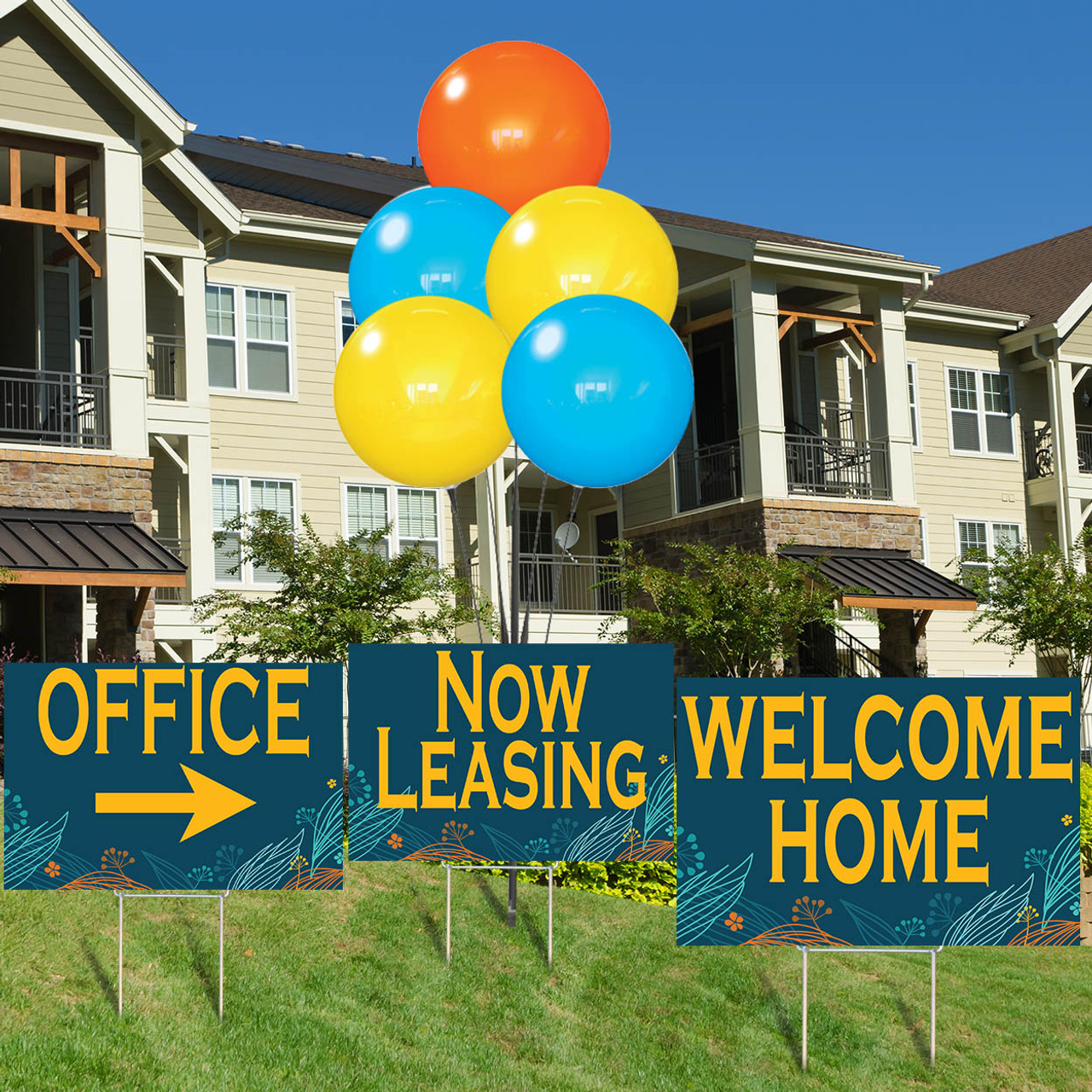 Happy Blossom - Reusable Balloon Cluster and Yard Sign Marketing Bundle