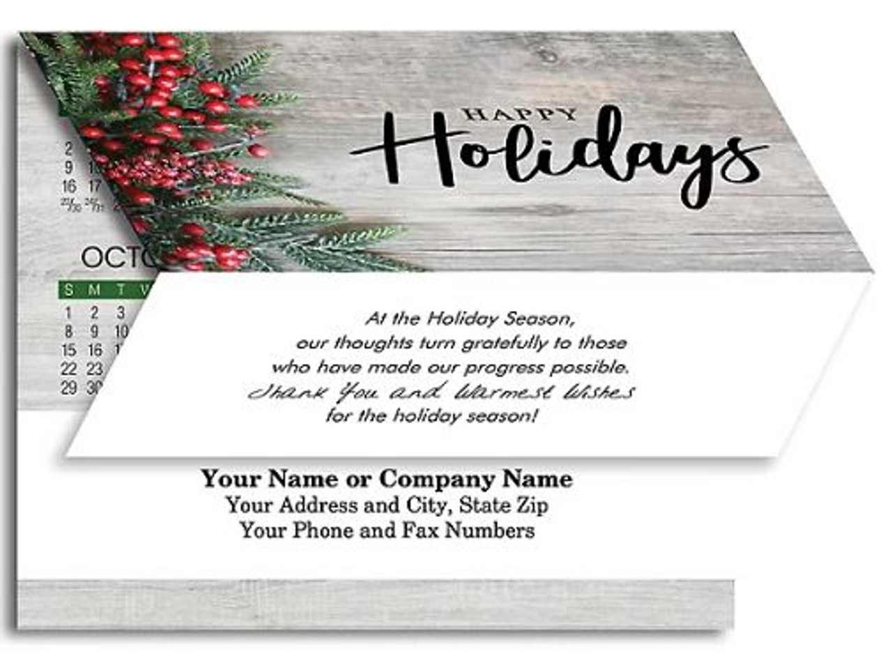 Holiday Card to Calendar with Custom Text