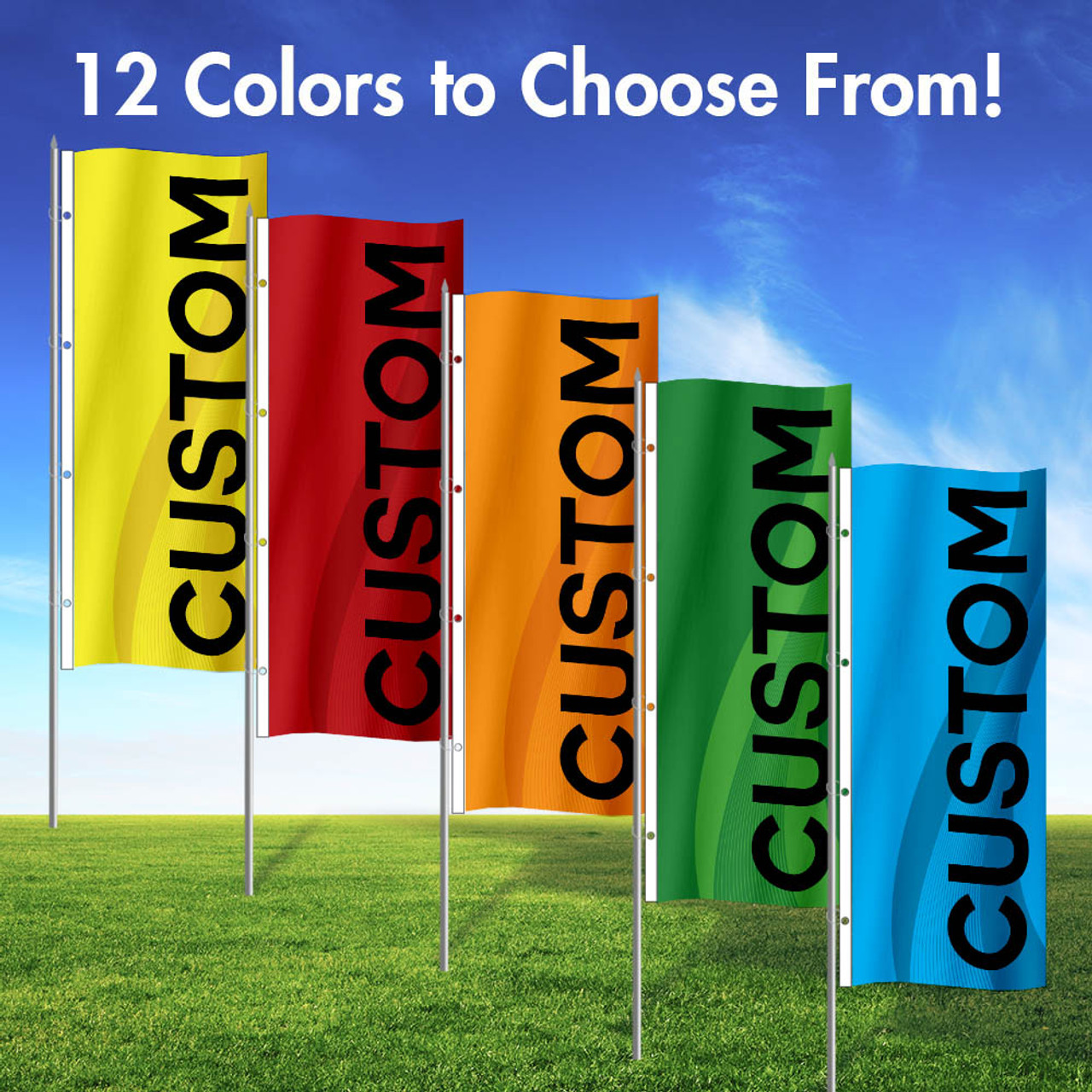 Color Wave Custom 3' x 8' Vertical Flag