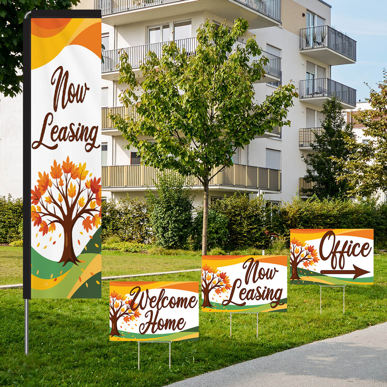 Fall Tree - Rectangle Flag and Yard Sign Marketing Bundle