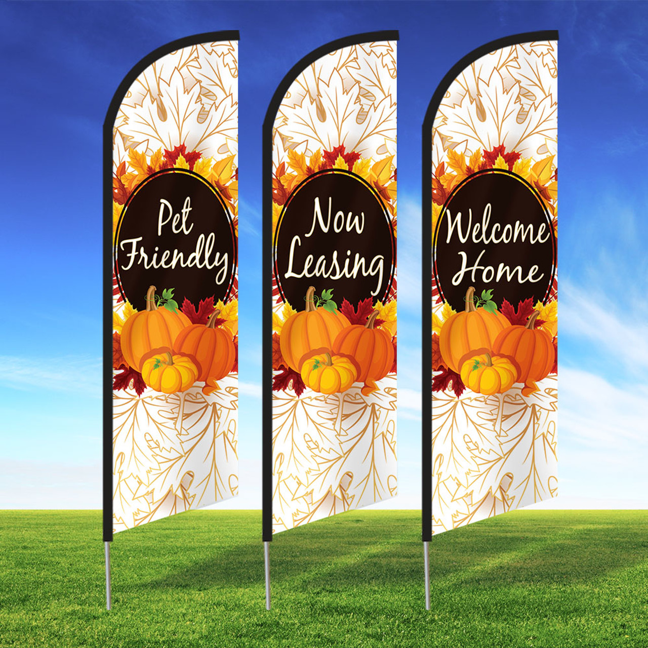 Pumpkin Glow - Double Sided Feather Flag Kit