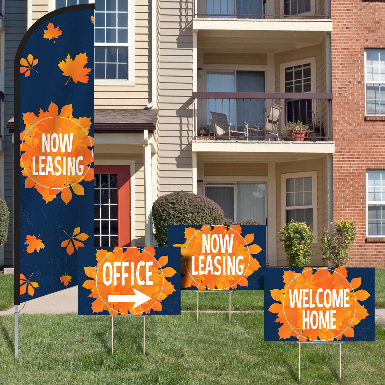 Twilight Leaves - Feather Flag and Yard Sign Marketing Bundle