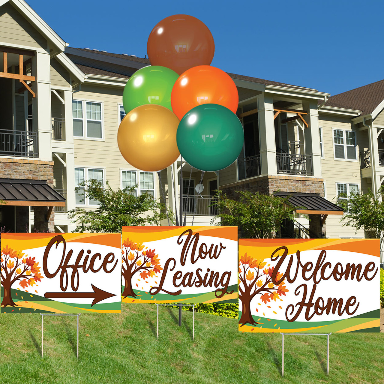 Fall Tree - Reusable Balloon Cluster and Yard Sign Marketing Bundle