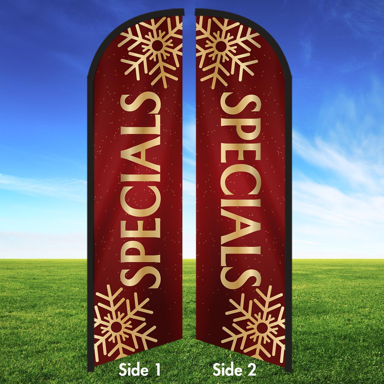 Velvet Flake- Double Sided Feather Flag Kit