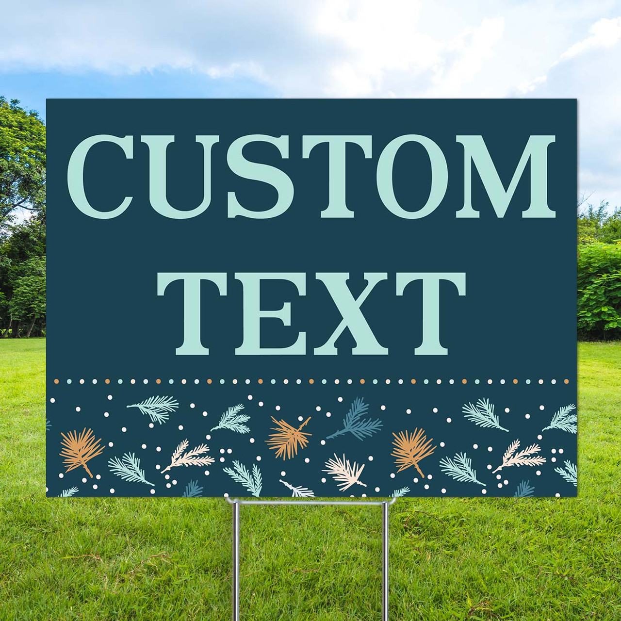 Teal Tidings- Semi Custom Coroplast Sign