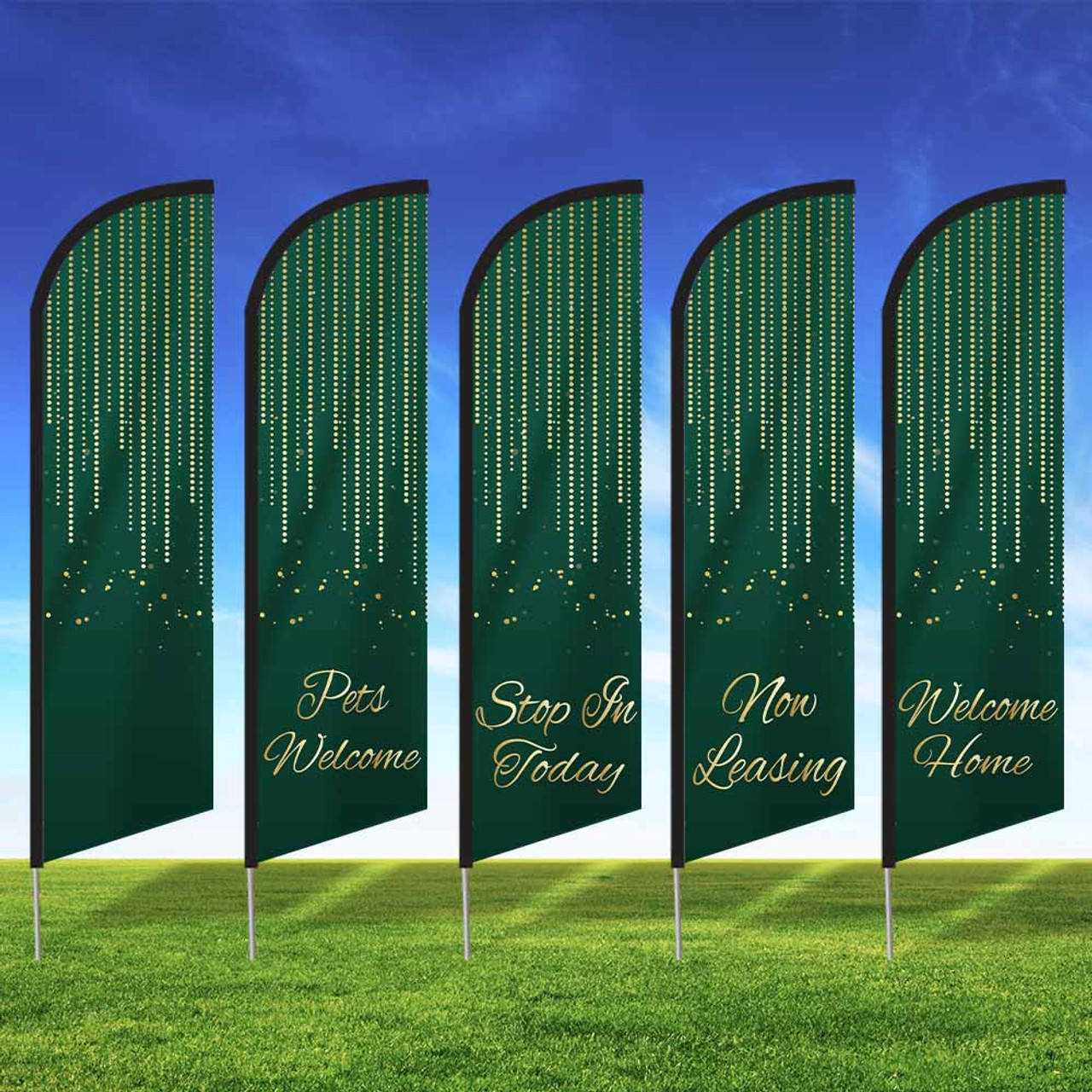 Luxe Evergreen - Double Sided Feather Flag Kit