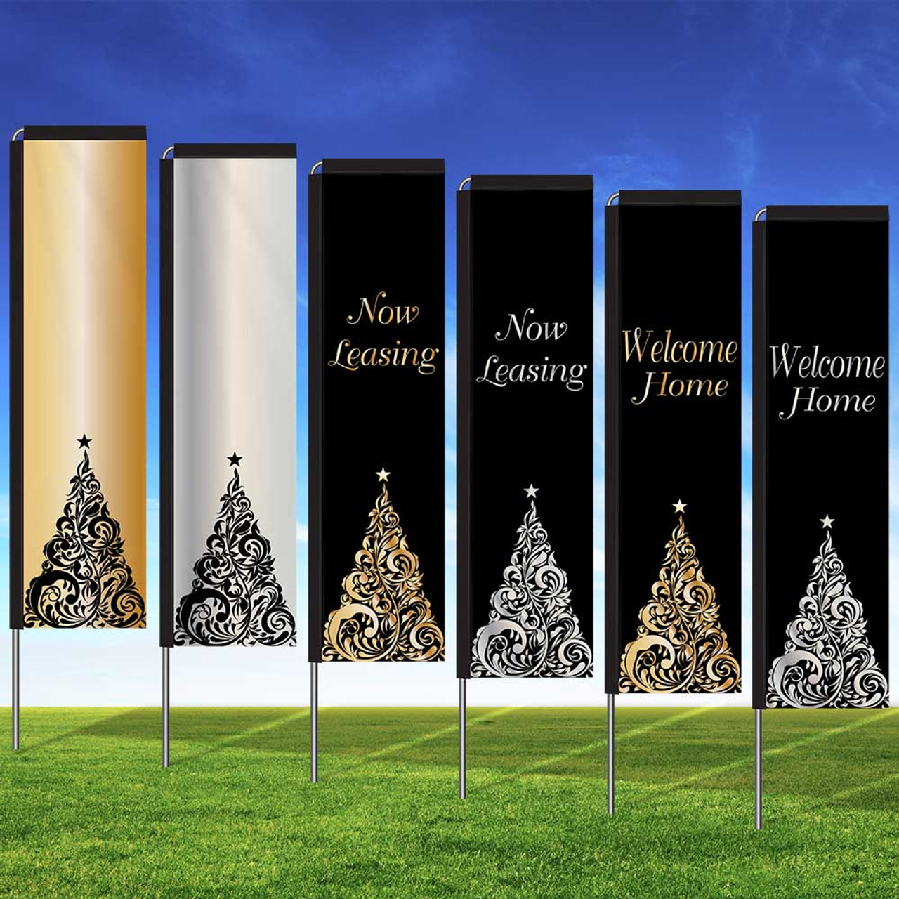 Black Tie Holiday Rectangle Flag Kit