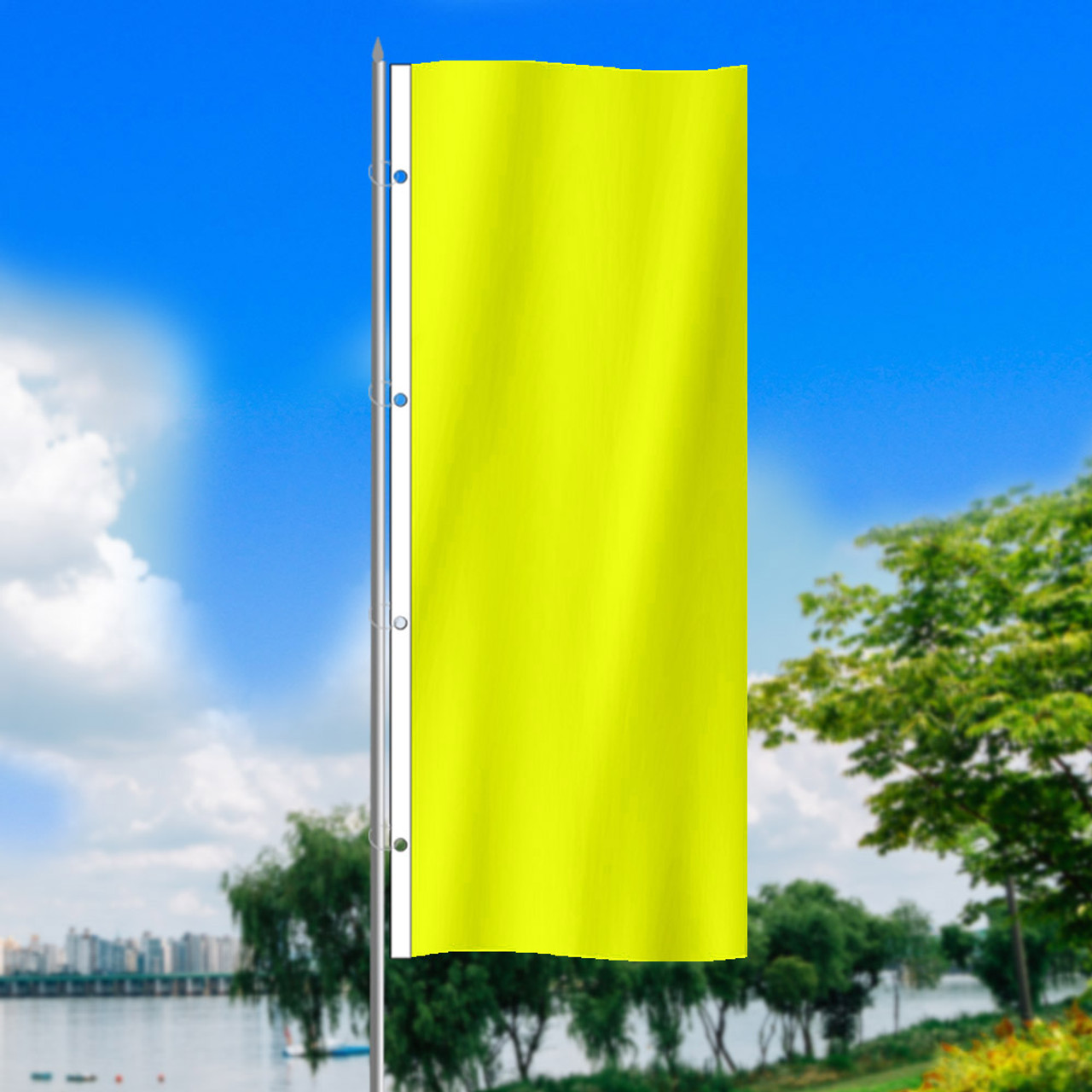 Hi Visibility Yellow - 3x8 Vertical Outdoor Marketing Flag Hi Visibility Yellow - 3x8 Vertical Outdoor Marketing Flag