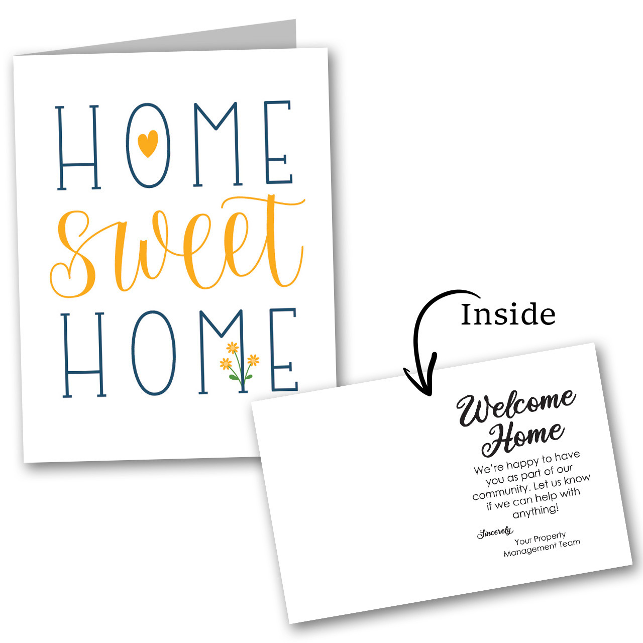 Greeting Cards: Home Sweet Home (Blue & Yellow)