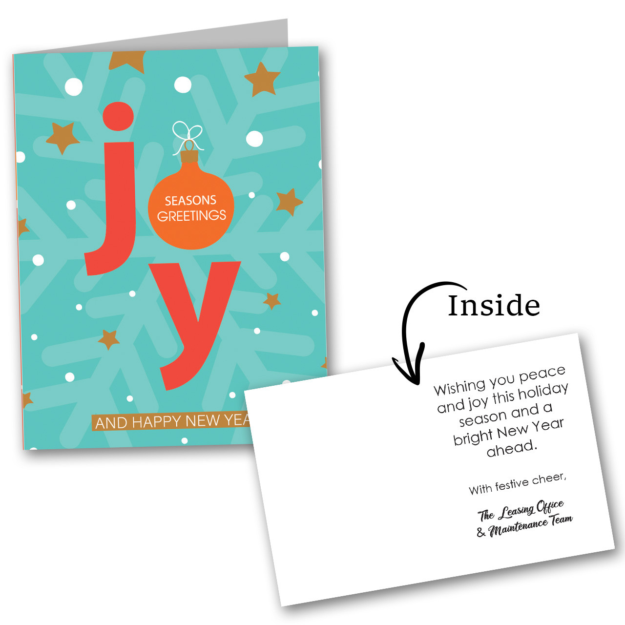 Greeting Cards: Joy Seasons Greetings and Happy New Year