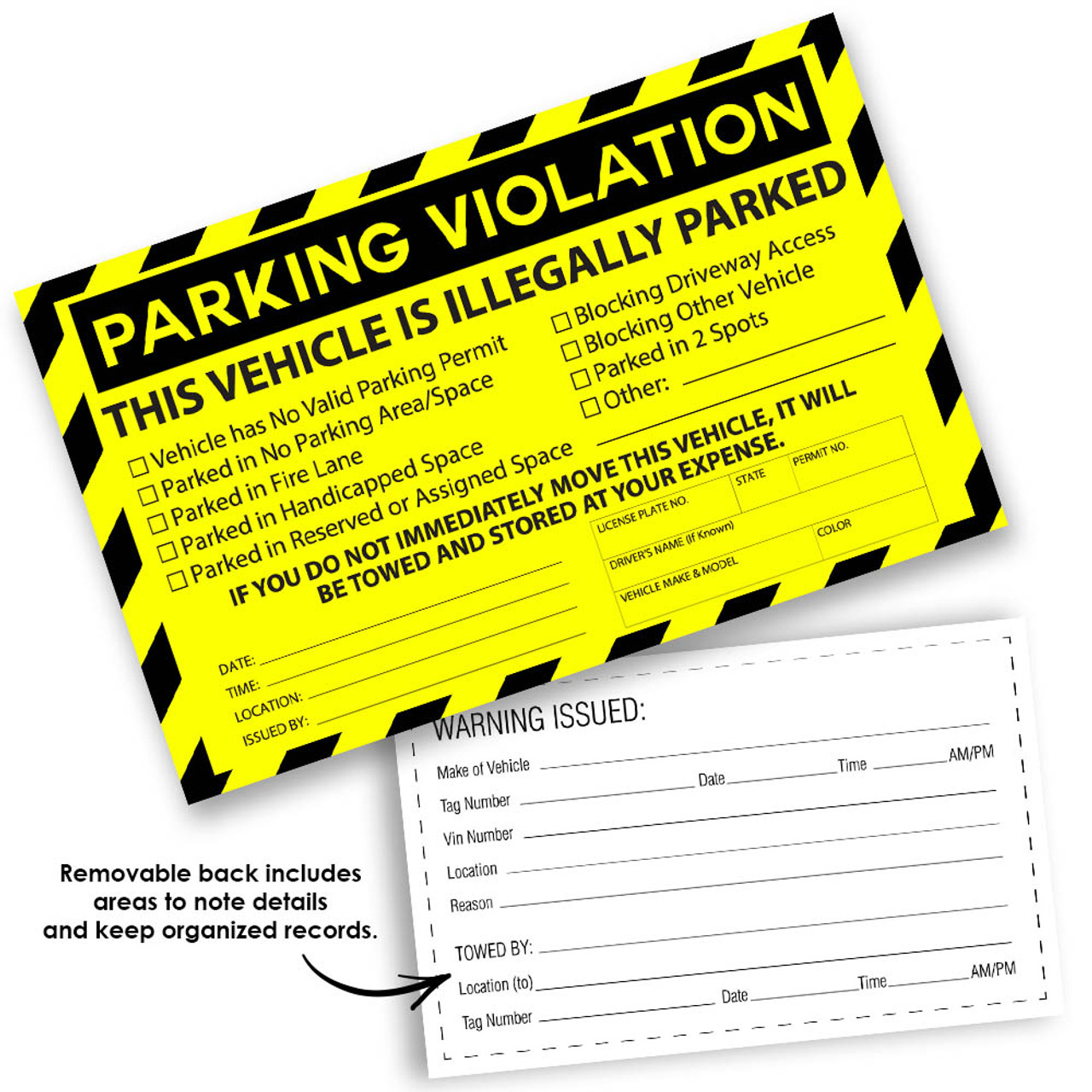 Parking Violation Stickers - Firm Violation Checklist